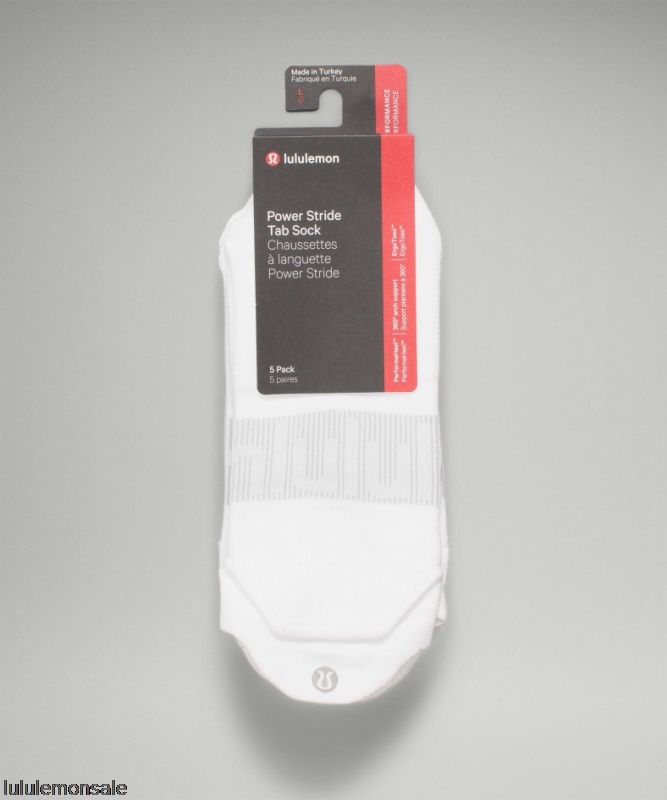 Lululemon Deutschland DELULU891 | Power Stride Tab Sock 5 Pack Nur Online Weiß